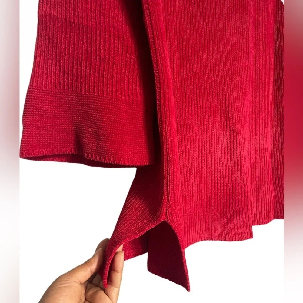 EILEEN FISHER, Women's sweater 3/4, color red size S/p
